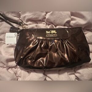 Authentic Coach Vintage Metallic Brown Madison Wristlet Clutch! NWT